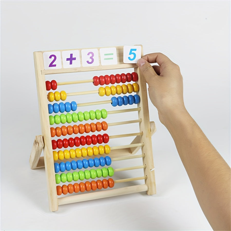 Vibrant Wooden Abacus Set for Kids - Educational Counting Toy made from Natural Wood, Enhances Math Skills, Great for Preschoolers, the Perfect Holiday Gift