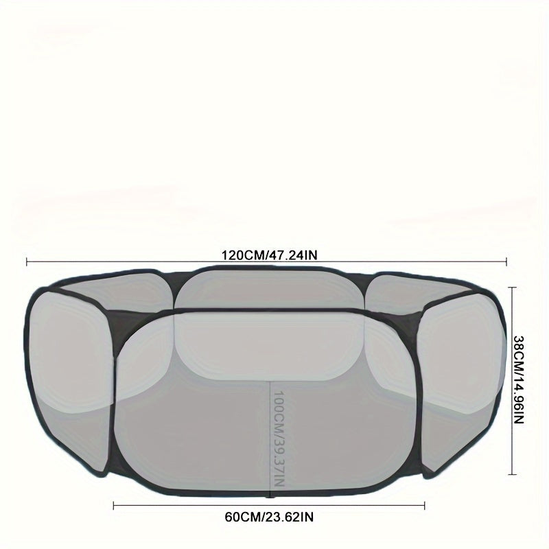 Foldable, portable pet playpen ideal for rabbits, easy to clean.