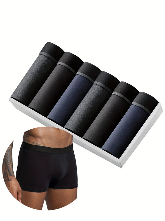 Six stylish and comfortable men's cotton boxer shorts.