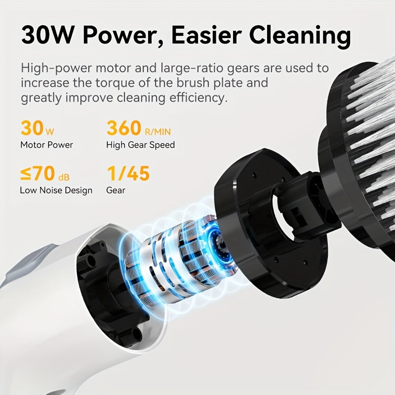 Get your hands on the 2024 Cordless Electric Scrubber Set featuring a high-definition display. With 8+2 speed settings, this portable brush is perfect for cleaning your bathroom, kitchen, tile, bathtub, and car.