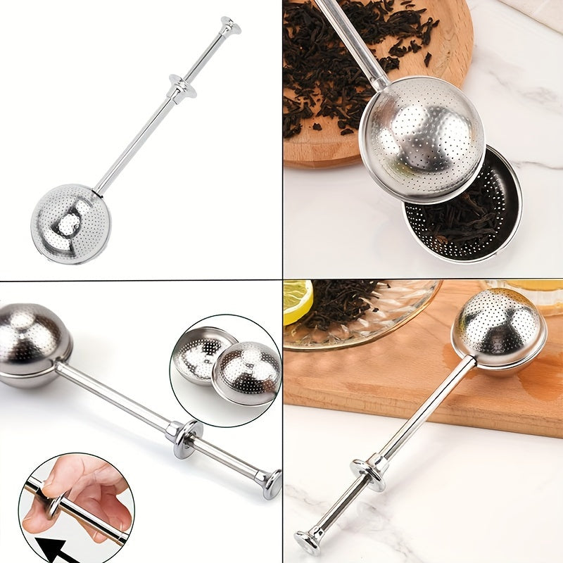 Premium Stainless Steel Tea Infuser with Long Handle and Fine Mesh Filter, perfect for Loose Leaf Tea and Tea Pots. Reusable, Easy to Use, and a must-have Kitchen and Dining Accessory for tea enthusiasts. Can also be used as a Tea Strainer, Spice Sacks