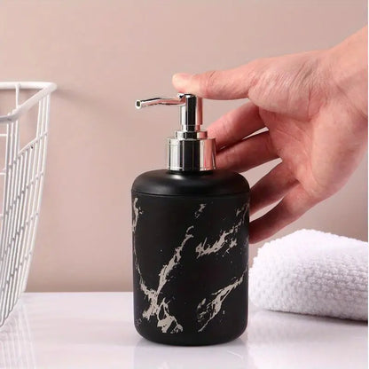 1/2 Marble Textured Soap Dispenser - Easy to Use, Slip-Resistant, and Reusable for Various Uses in Bathroom and Kitchen.