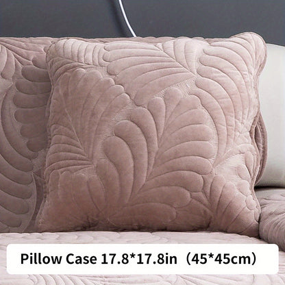 Short plush sofa slipcover for all seasons, perfect for home decor in bedroom, office, or living room. Excludes backrest, armrest, and pillow case.