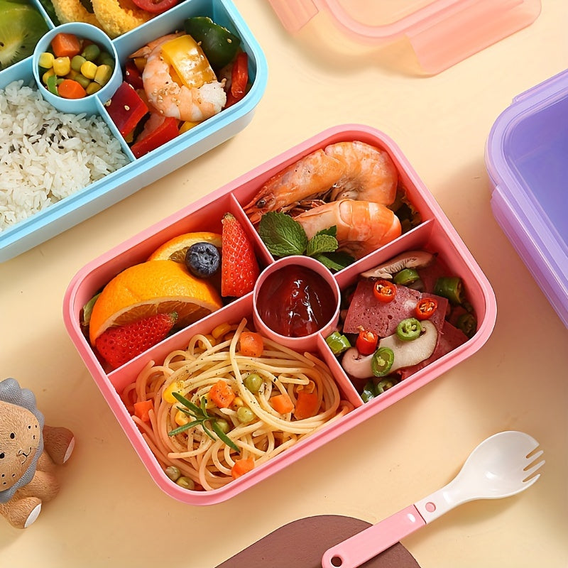 Separate Lunch Box Set for Office Workers, Includes Tableware, Microwave-Safe Bento Box for Picnics, Camping, and Home Use