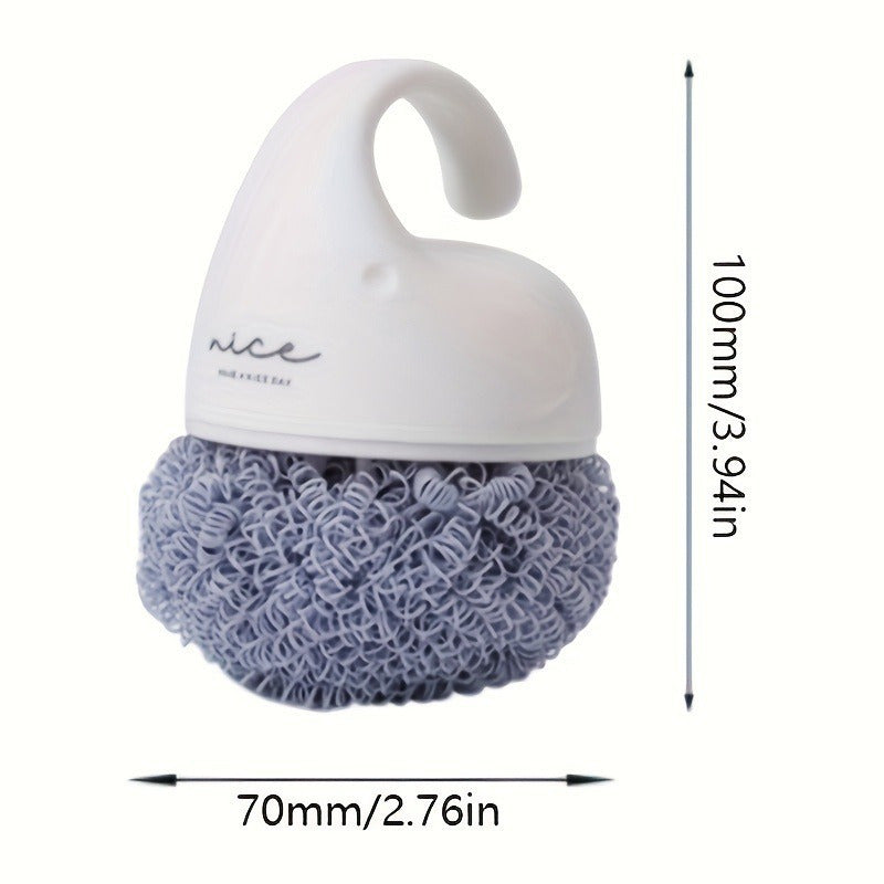 This product is a short-handled polyester cleaning ball and household cleaning brush, suitable for use in the kitchen for dishwashing and pot scrubbing. Please note that the thread ends are unable to be removed from this brush.