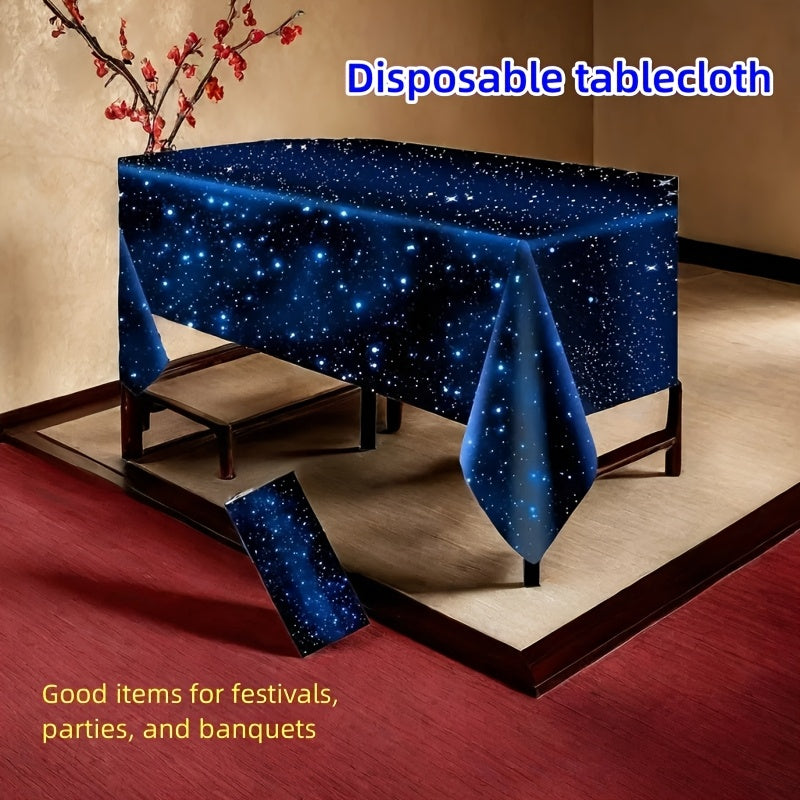 Disposable PEVA Starry Sky Tablecloth - Waterproof, Thickened, Perfect for Holiday Party Banquet Goodies and Activity Parties