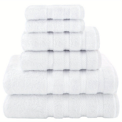 6-piece Light Grey Cotton Towel Set with Space Theme, 100% Cotton, 450gsm, Hand Wash Only