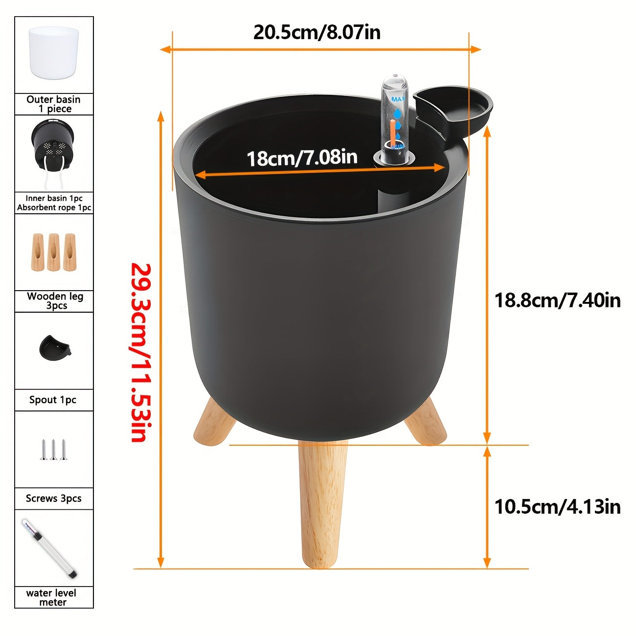 Wooden leg planter for indoor/outdoor use in home or office, suitable for various plants.