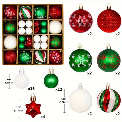 44 Christmas ball ornaments for decorating Christmas trees at home parties, weddings, and as holiday gifts.