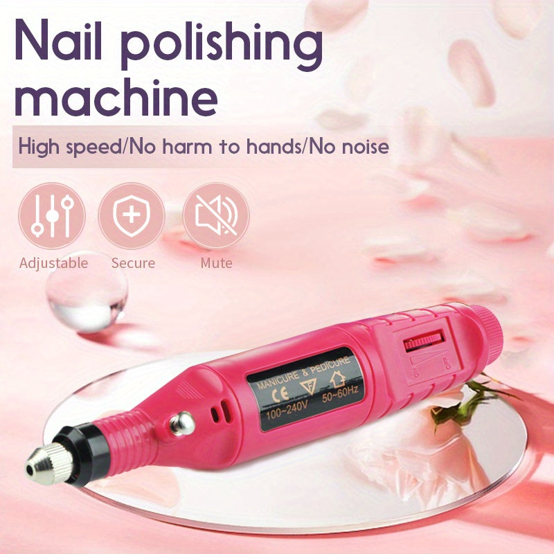 USB-Powered Nail Drill Kit for Professional Use with Hypoallergenic Bits and Accessories for Manicure, Pedicure, and Foot Care.