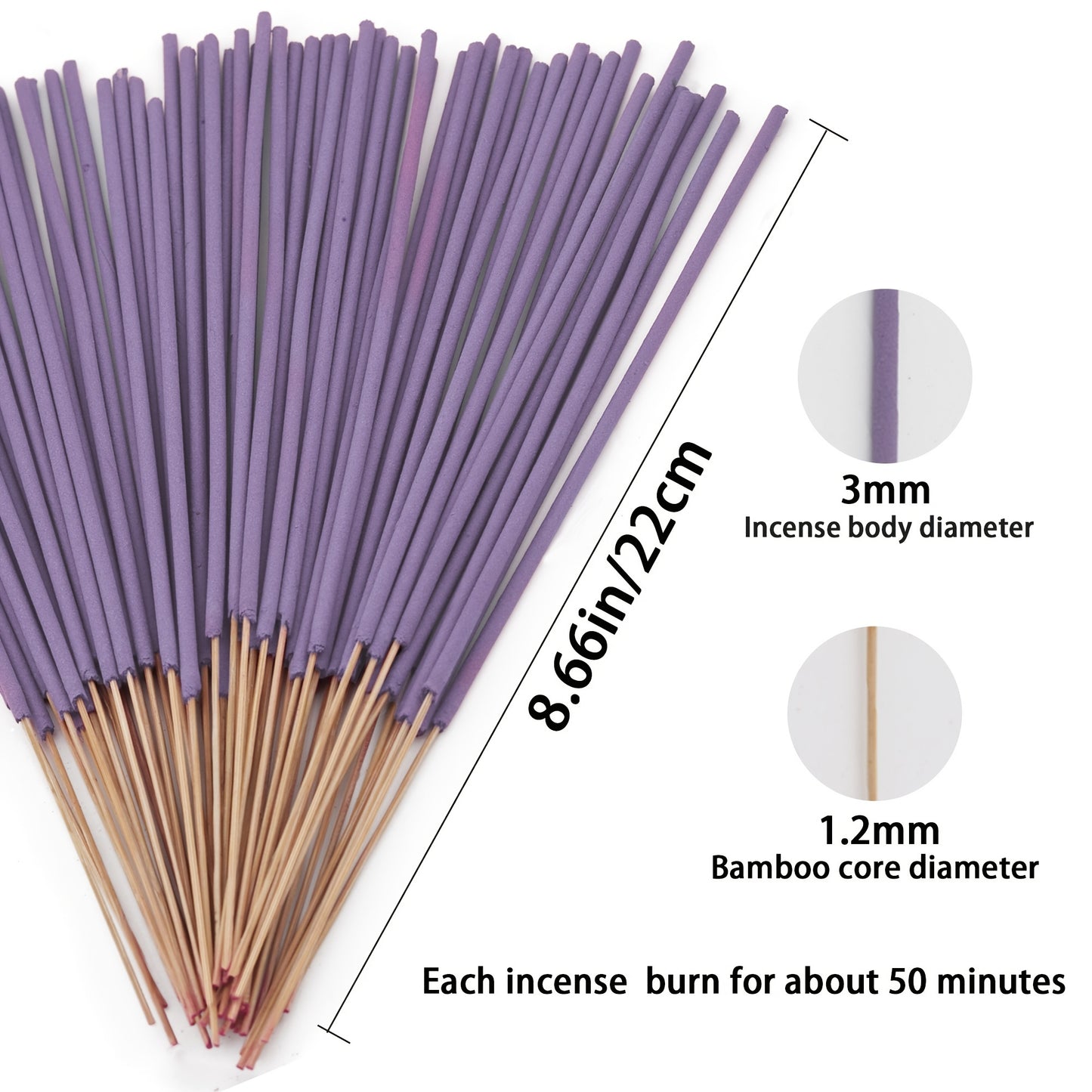 20/120 Lavender Incense Sticks - Natural, Relaxing, Refreshing, Sensual, Meditation, Yoga Gift.