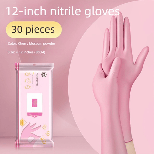 Get 30 pieces of extra long 30.48cm reusable nitrile gloves that are waterproof, durable, and flexible for use in the kitchen, bathroom, pet care, and more. These gloves are made with lead-free silicone cleaning supplies.