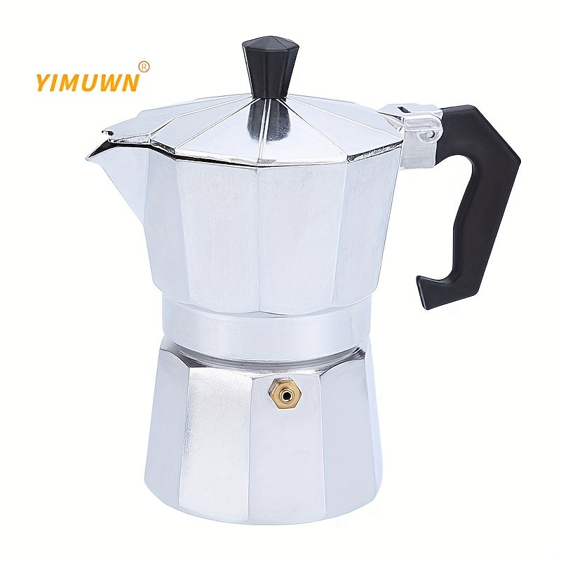 Italian Style Stovetop Espresso Maker - Enjoy Strong and Flavored Coffee with this Aluminum Moka Pot - Convenient to Use and Easy to Clean