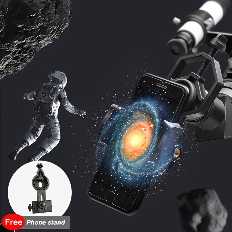 Adults' 70mm aperture 400mm AZ telescope for astronomy. Ideal for beginners and stargazing. Includes smartphone adapter and wireless remote.