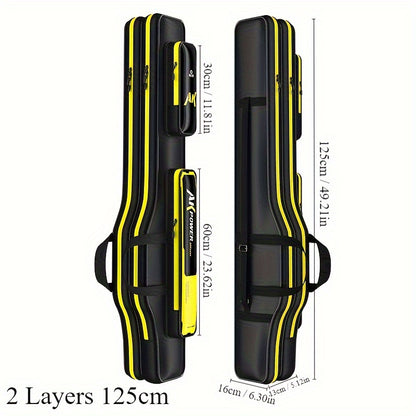 YUZHIYUAN AK Power Series Fishing Rod Case - Durable, Water-Resistant Oxford Fabric, Multi-Compartment Design, Ideal for Fly & Lure Rods