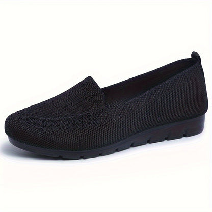 Women's purple slip-on loafers with mesh fabric upper, rubber sole - lightweight, breathable, comfortable for all seasons.