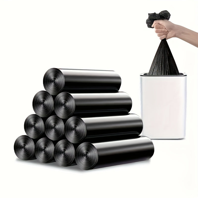 Pack of 100 sturdy plastic garbage bags - Leak-proof and versatile trash bags for various rooms in your home including living room, bedroom, kitchen, bathroom, toilet, and patio - Perfect for disposing of waste in the home