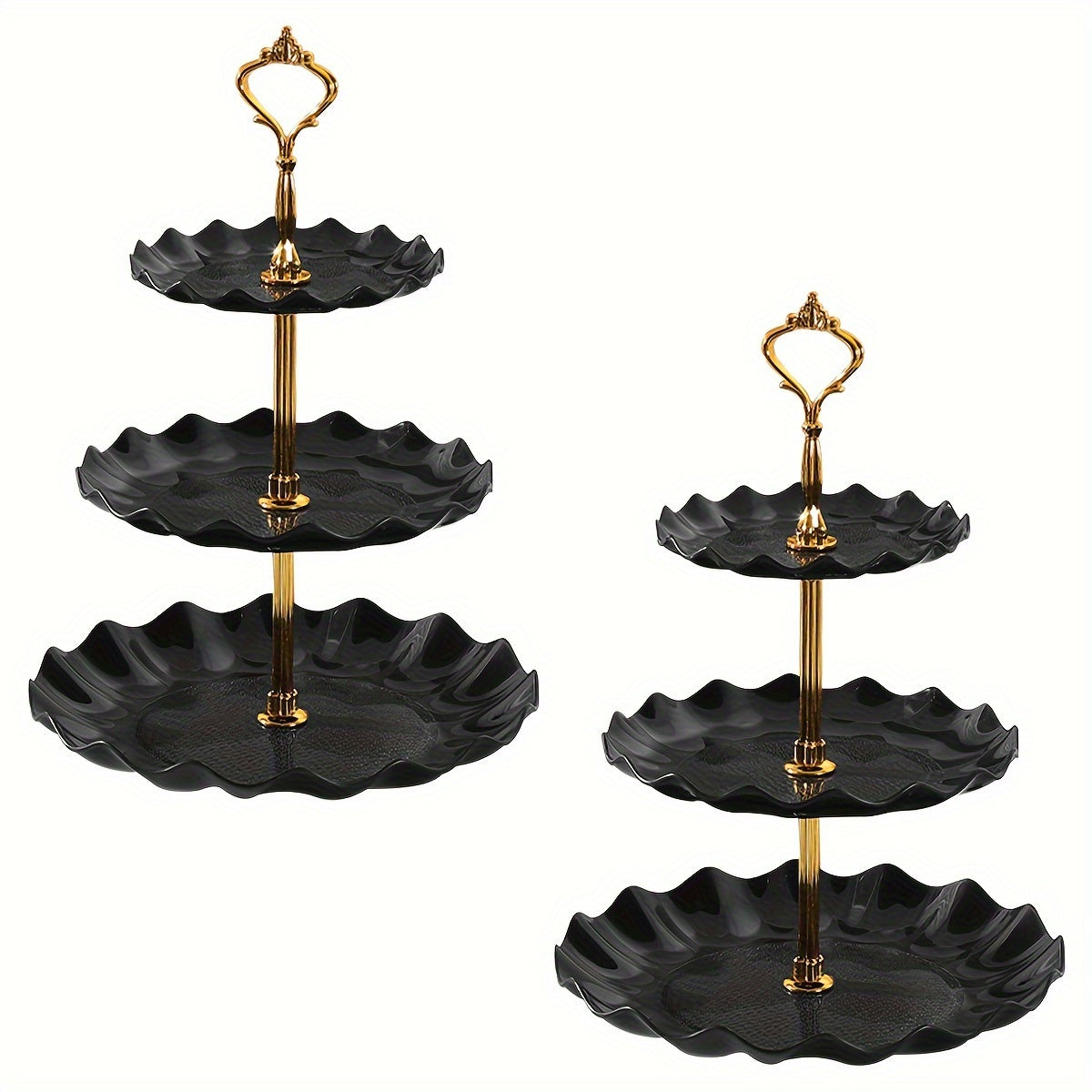 2-piece plastic cupcake stand for weddings, parties, and holidays. Versatile display for various occasions and themes.