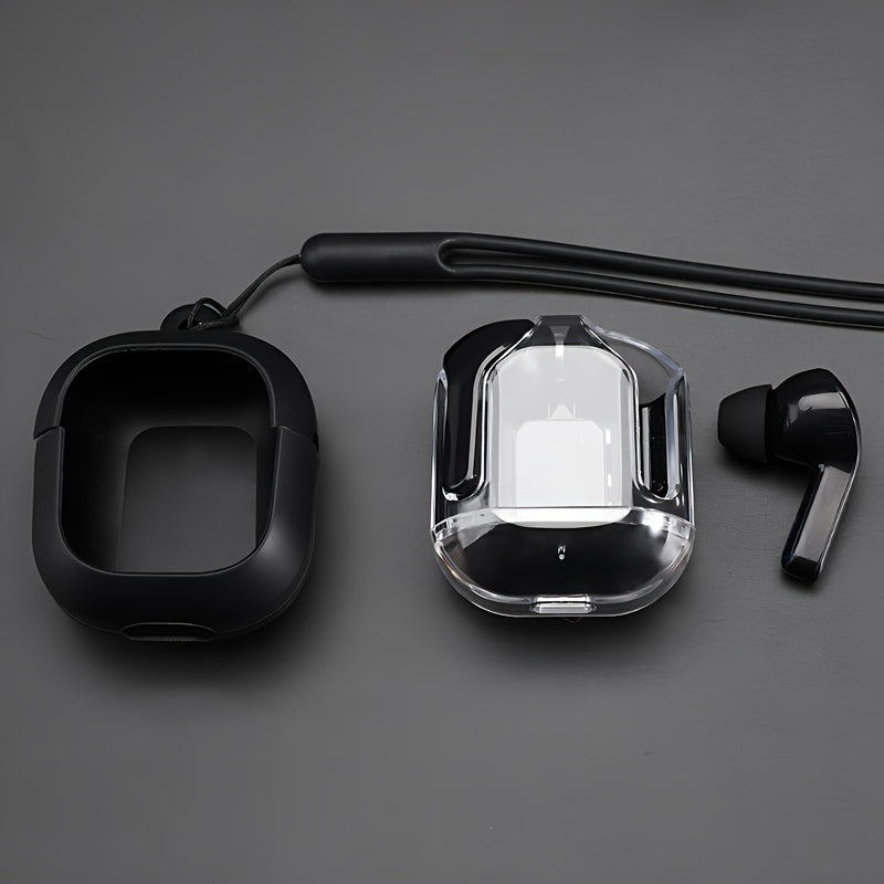 Upcoming 2024 Transparent Wireless Earbuds with Long Battery Life, Touch Controls, Silicone Case - Great for Gaming, Calls, Music - Perfect Holiday Gift