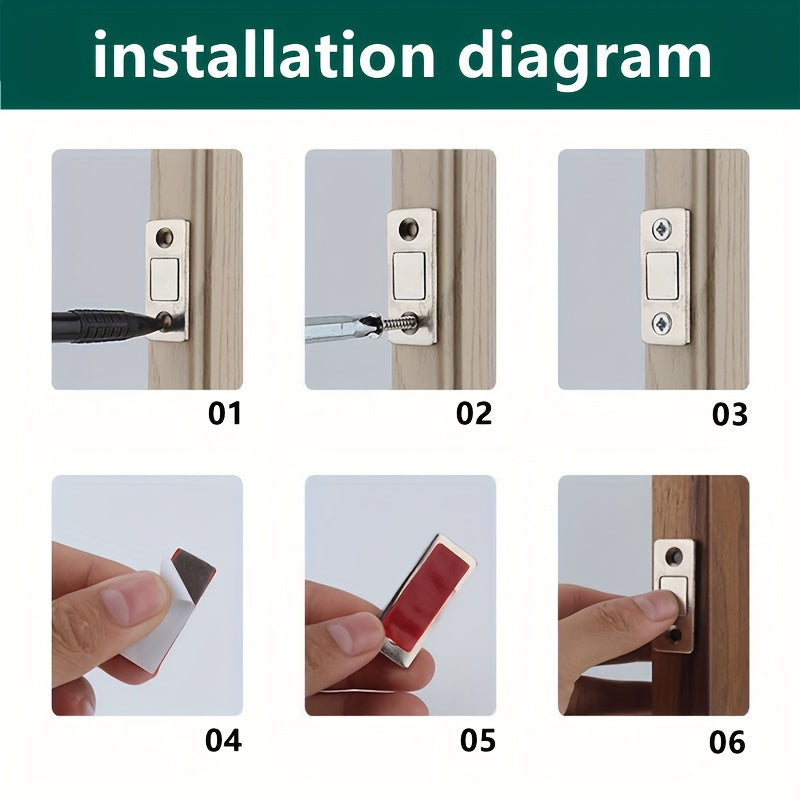 Magnetic ultra-thin door suction set, suitable for various cabinet doors.