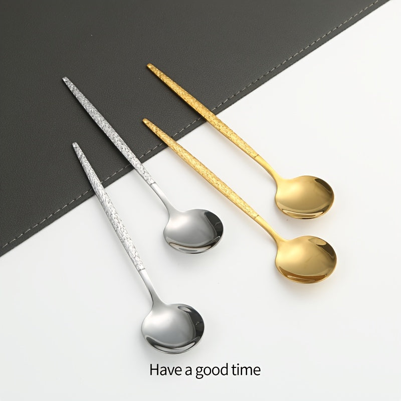 2 pieces/4 pieces/8 pieces of silver, gold, and coffee spoons. These exquisite small spoons are perfect for seasoning, stirring milk, or stirring your tea. Made of stainless steel, these stirring spoons are both practical and elegant.