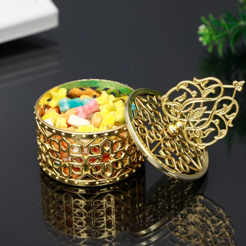 Golden Butterfly Theme Plastic Gift Box with Lid - Perfect for Special Occasions