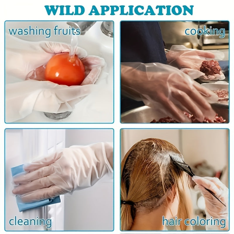 100 TPE Disposable Gloves - Waterproof, Lead-Free & Latex-Free for use in Kitchens, Restaurants, Hotels, Pet Care, and Outdoors.