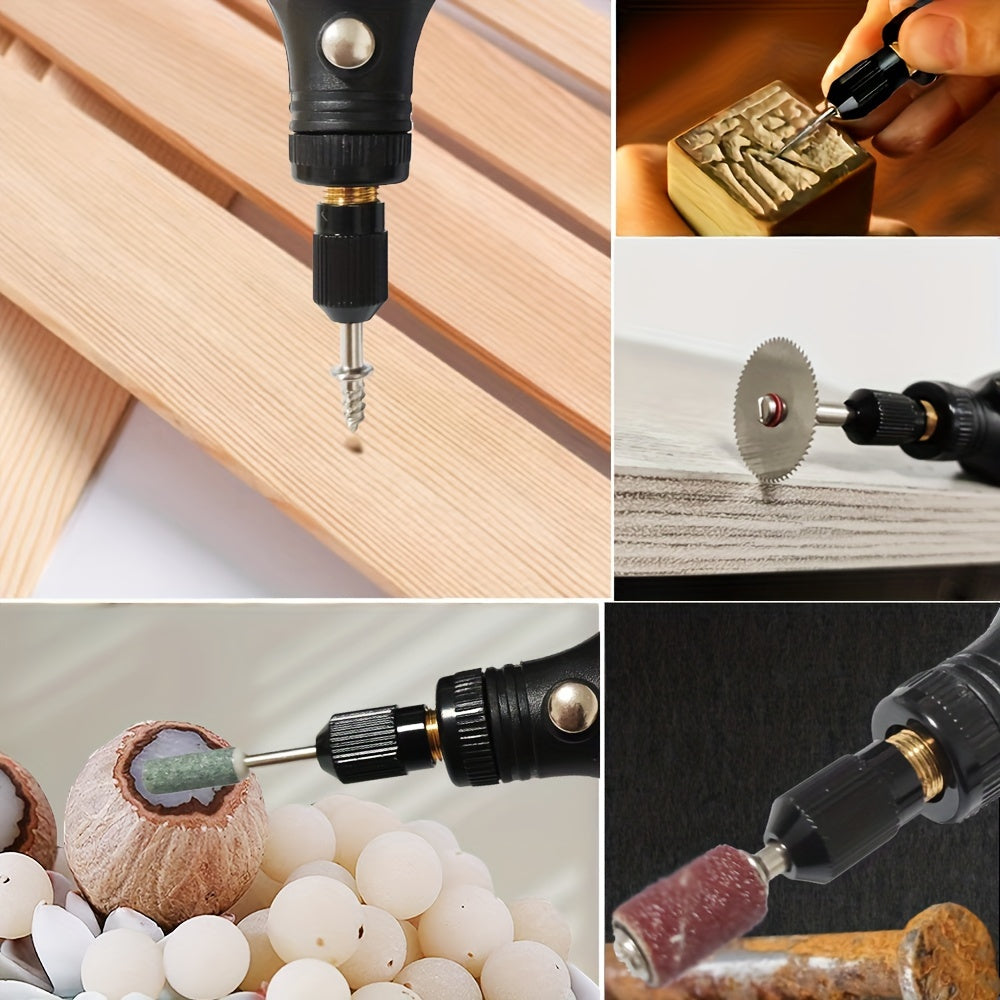 Rechargeable engraving pen with cordless rotary tool and adjustable speed for carving, ideal for portable wood engraving, sanding, and polishing.