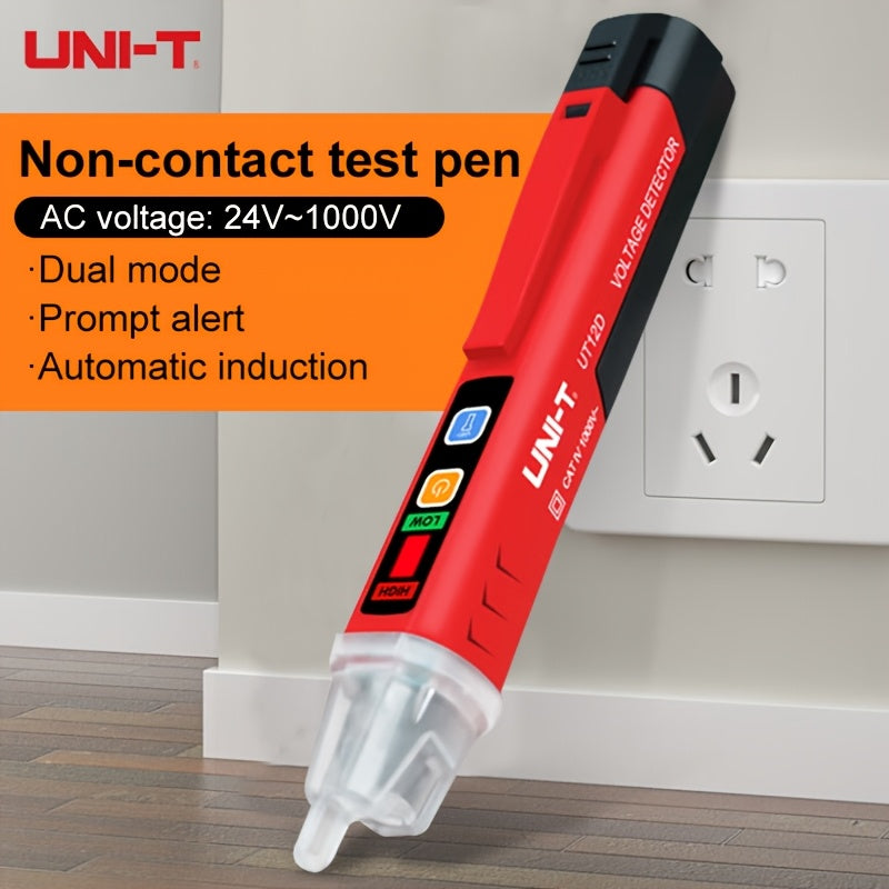 UNI-T Digital AC Voltage Detector, Non-Contact Test Pen, High Sensitivity Electric Pencil, Battery Powered, Composite Material, 24-1000V, No Battery.