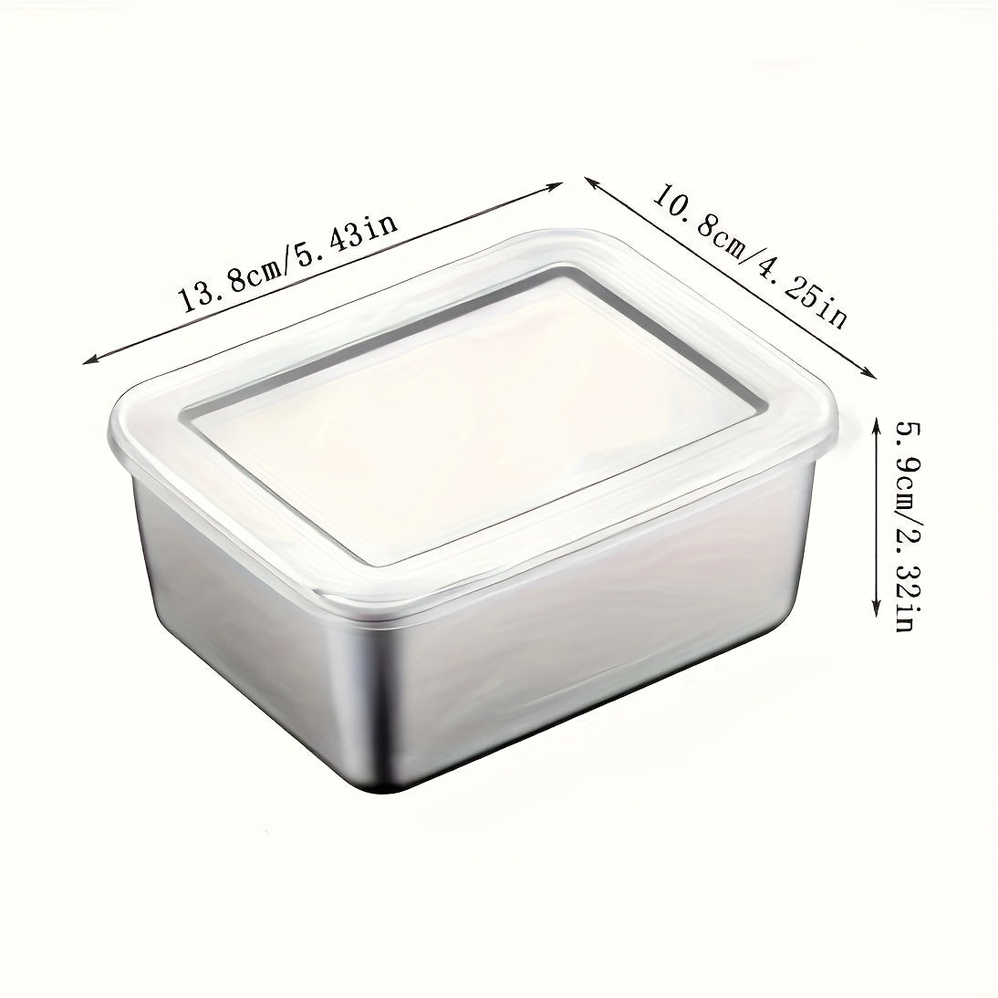 Set of three stainless steel food storage containers with lids - square shape, manual operation, no electricity required - ideal for use in the kitchen and dining area.