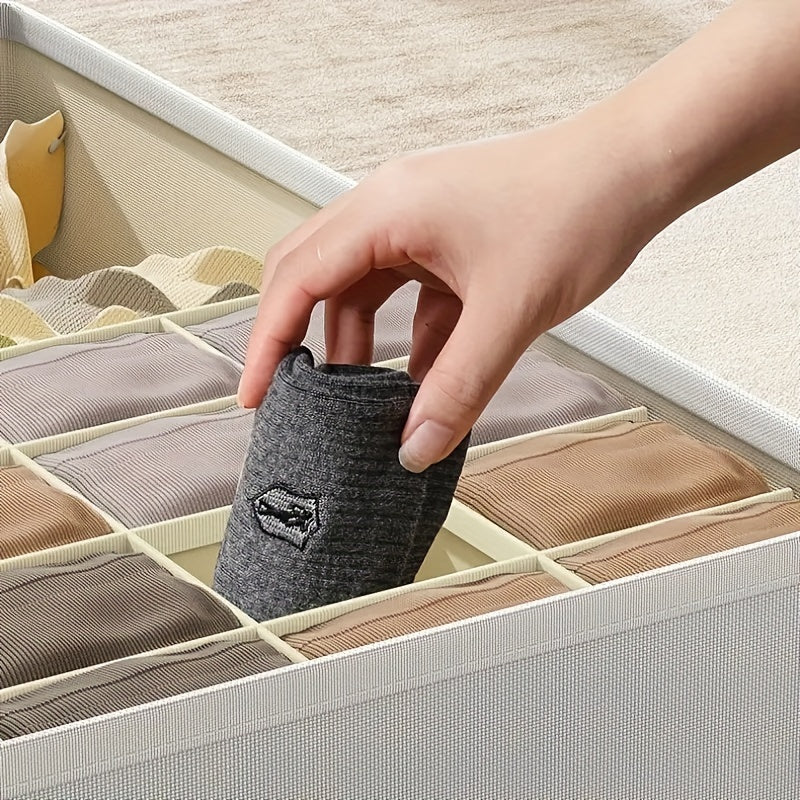 Underwear Organizer with Lid - Drawer Storage Box for Socks, made with Durable Fabric - Ideal for Home & Dorm Use