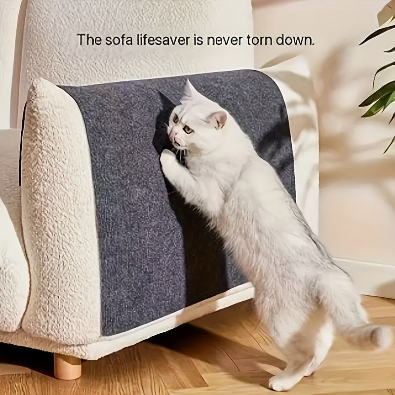 Interactive cat scratching pad made of durable polyester fiber, serves as a wall-mounted climbing frame sticker for cats.