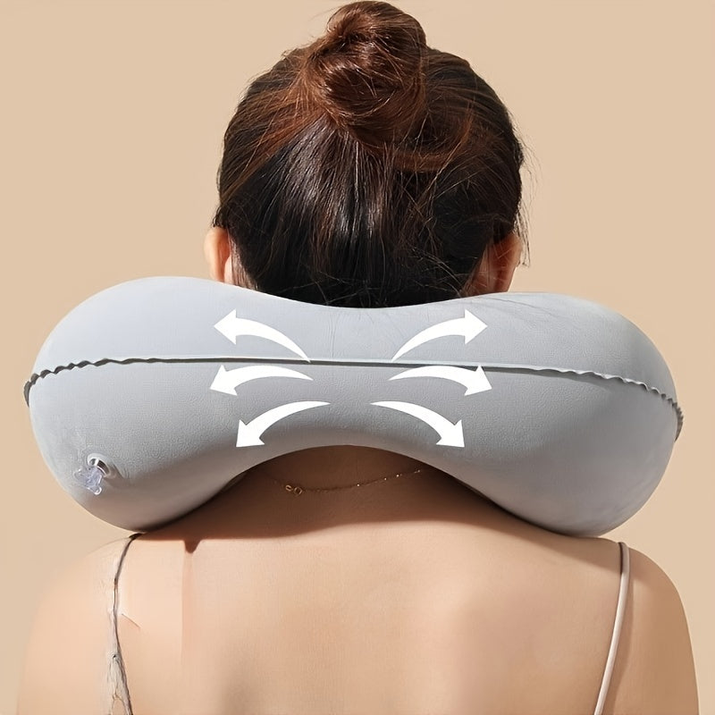 Multi-functional Inflatable U-Shaped Neck Pillow - Waterproof, Compact with Chin Support, Perfect for Travel, Work, and Home - Portable, Easy to Wash, Gentle & Long-lasting for Both Genders