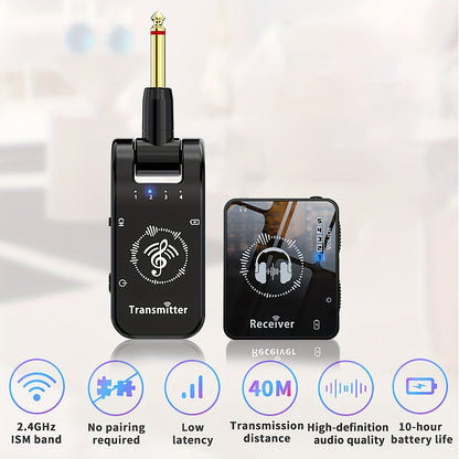 2.4GHz Wireless Audio Relay System with Auto-Pairing - High-Fidelity In-Ear Monitoring for Studio, Band Rehearsals & Live Performances