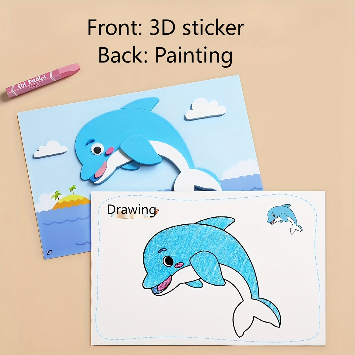 Handmade DIY 3D Stickers, various patterns, for educational or holiday gifts.