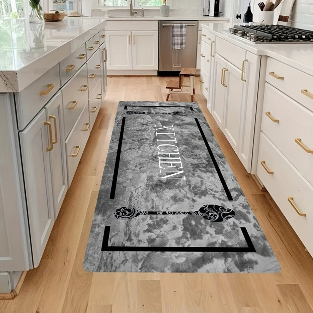 Farmhouse Kitchen Runner Rug - 1 Piece: This Stain Resistant Braided Polyester Mat with PVC Backing features a medium pile and is Machine Washable. It is Water-Resistant, Lightweight, and non-slip perfect for use in Bathroom, Laundry, or Sink Area. Add a