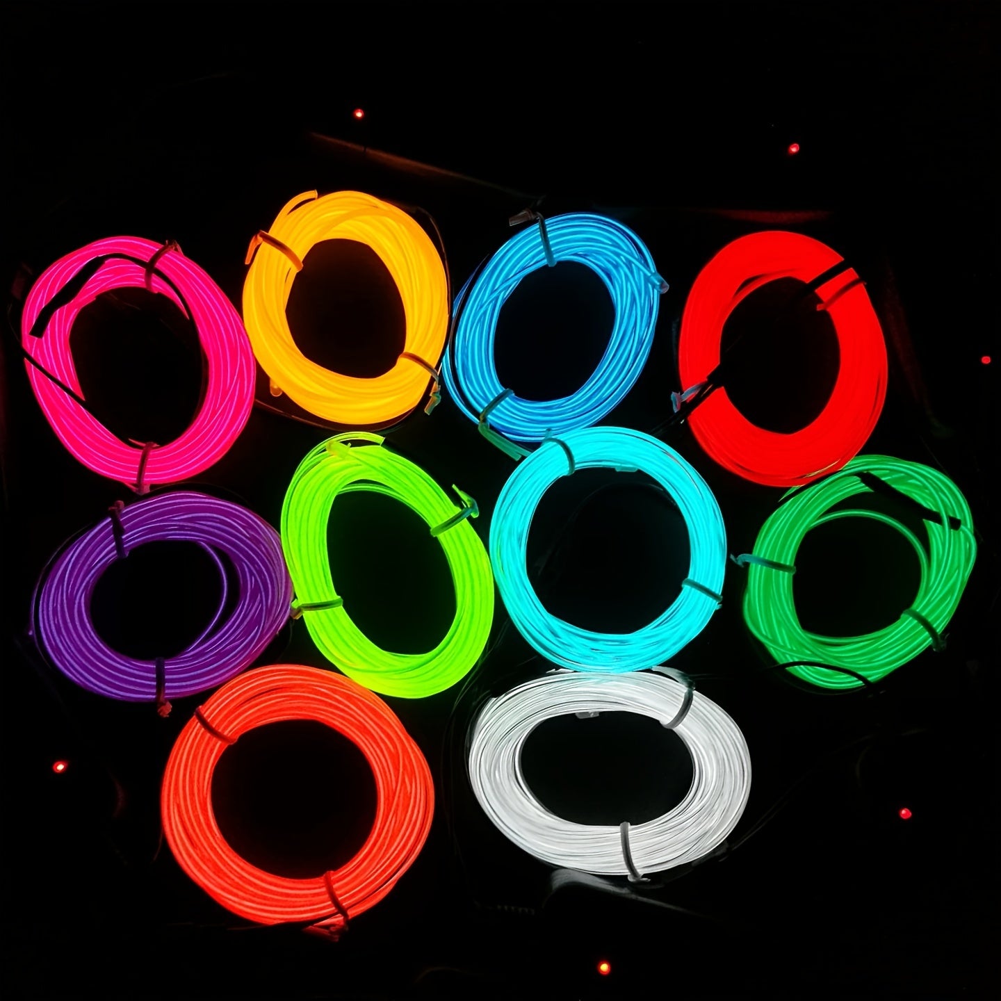 Bright Neon Light Strip for DIY decorating, festivals, Halloween, Christmas, and parties with 360° illumination.