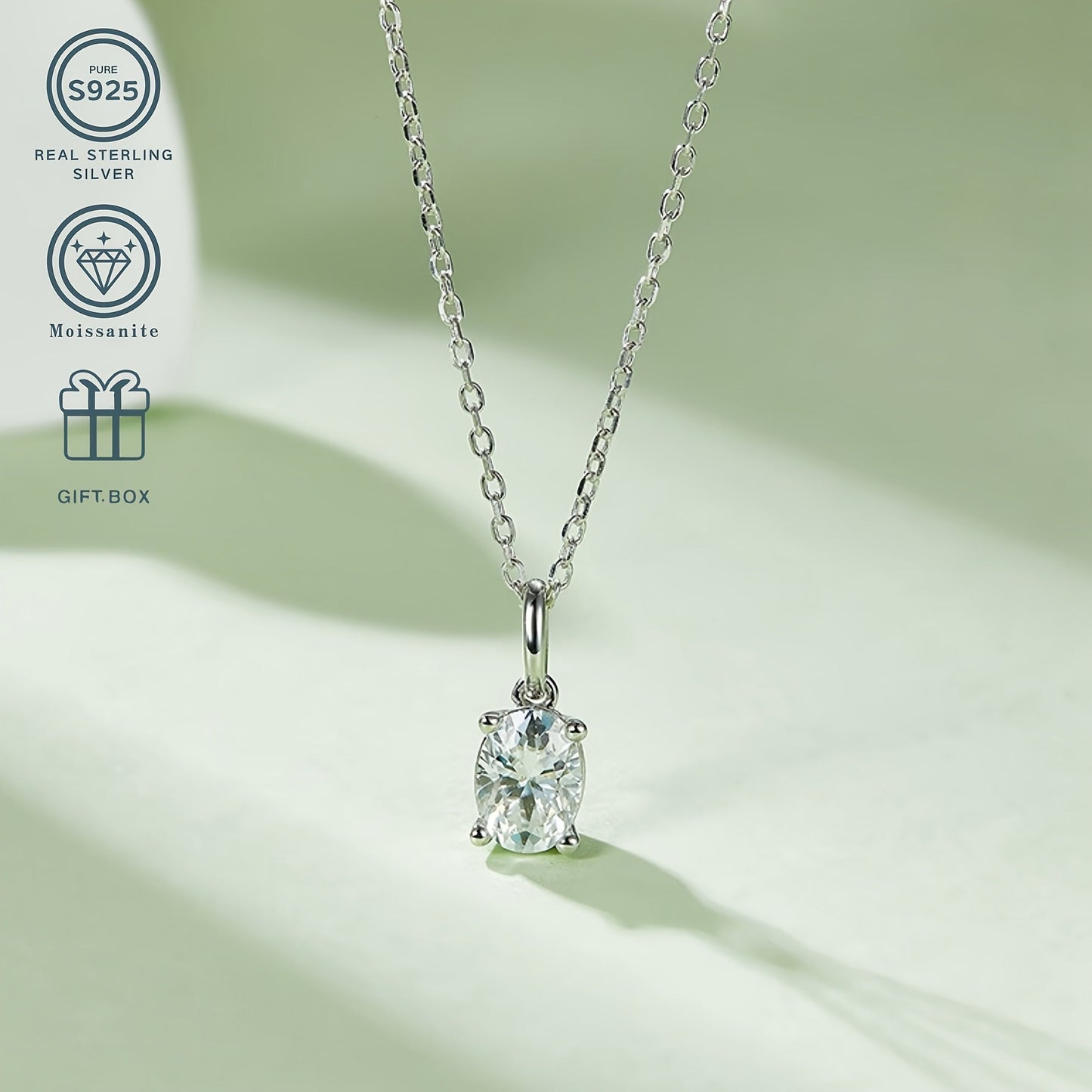 Ajoyib Moissanite Pendant va Quloq Nosh seti S925 Sterling Silver - 1CT Pendant, 0.5CT Quloq Nosh, Gippoallergenik, Har kuni kiyish yoki rasmiy tadbirlar uchun mukammal - Sovg'a qutisida keladi.