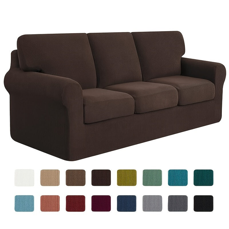 3/5/7/9 piece Stretch Sofa Slipcover Sets for couches, backrests, and cushion covers. Furniture protector collection for home decor in bedrooms, offices, and living rooms.