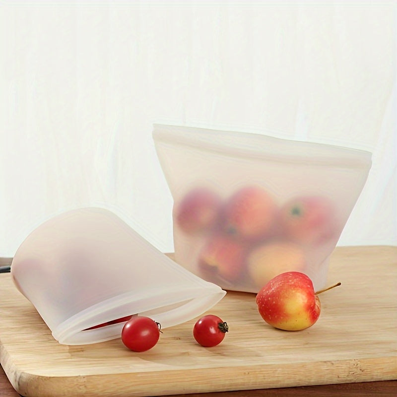 Top Pick! Silicone Food Storage Bag - Keep Your Fruits, Vegetables, and Milk Fresh with This Reusable Self-Sealing Bag. Safe for Kitchen Fridge, Food Contact, and Freezer Storage.