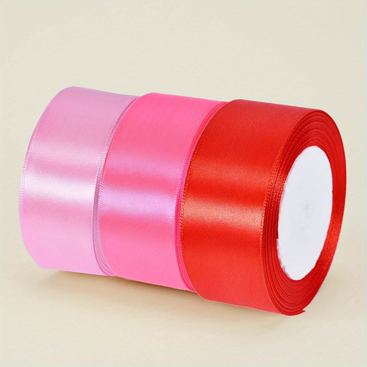 3 pieces of 4cm wide and 22 meters long ribbon for holiday gifts, weddings, DIY rose bouquets, bows, and hair clips.