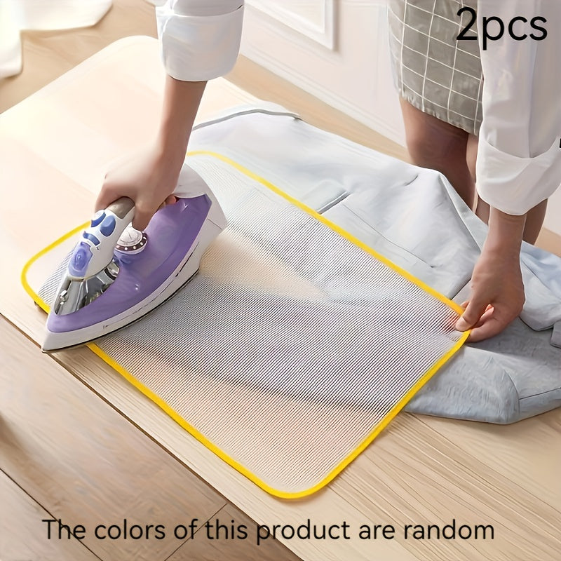 Premium Heat-Resistant Mesh Ironing Pad with Yellow Border - Provides Safe and Protective Barrier for Household Ironing, Fits All Ironing Boards, Easy to Store as Single Piece, Protects Clothing|Breathable Mesh Design Ensures Durability and Comfort in