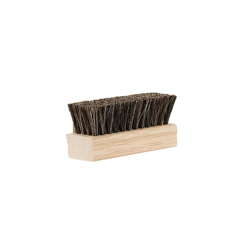 Set of Wooden Cleaning Brushes with Medium Firmness Pig Hair Bristles - Includes Laundry Scrubber and Mini Shoe Brush for Home Use, Eco-Friendly and Electricity-Free, Perfect for Patio Cleaning