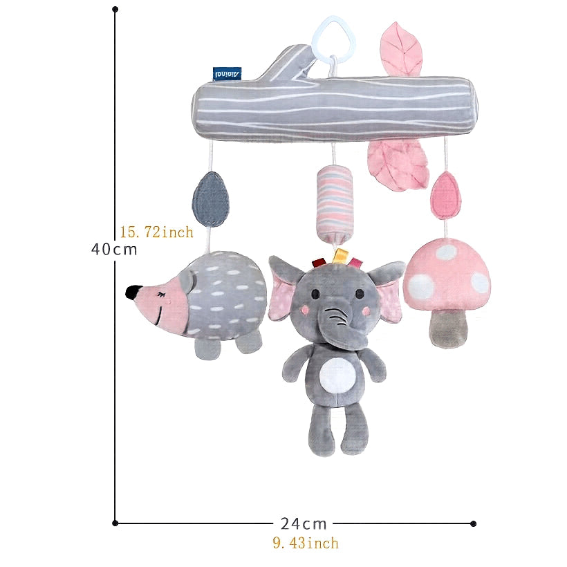 Soft Plush Animal Rattle Toy - Perfect for Bedside, Stroller, and Car Seats - Features Fun Sounds for Learning and Travel Entertainment