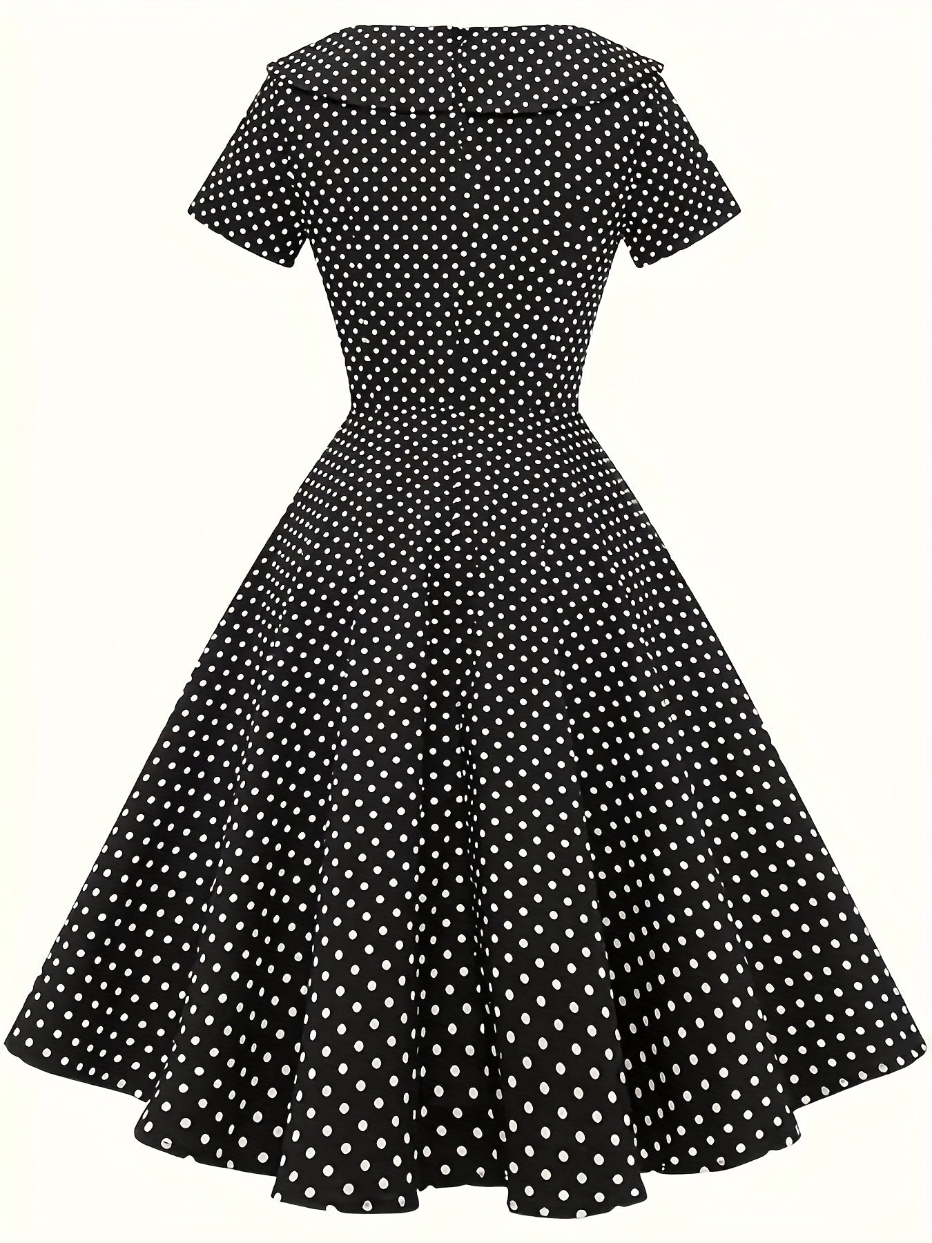 Polka Dot Short Sleeve A-line Dress in Spring & Summer