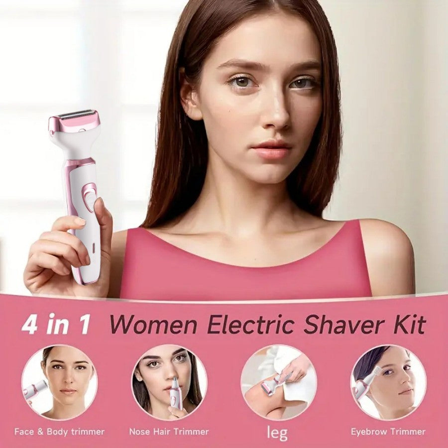 MIGUAN 4-in-1 Women's Electric Hair Remover with Stainless Steel Blade, USB Rechargeable, Ideal Easter Gift.