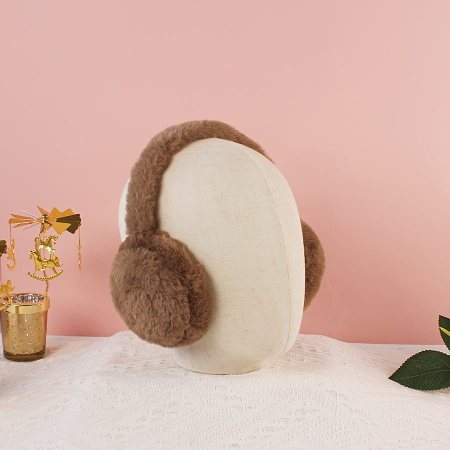 Warm and Adorable Winter Earmuffs for Women - Soft and Cozy, Flexible Fit, Easy to Clean with Hand-Washing, Made of Polyester Blend