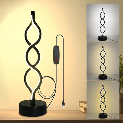 1 Spiral Table Lamp with a Warm Seaweed Original Design, ideal for bedroom, bar, living room, wine party, creating a cozy atmosphere.