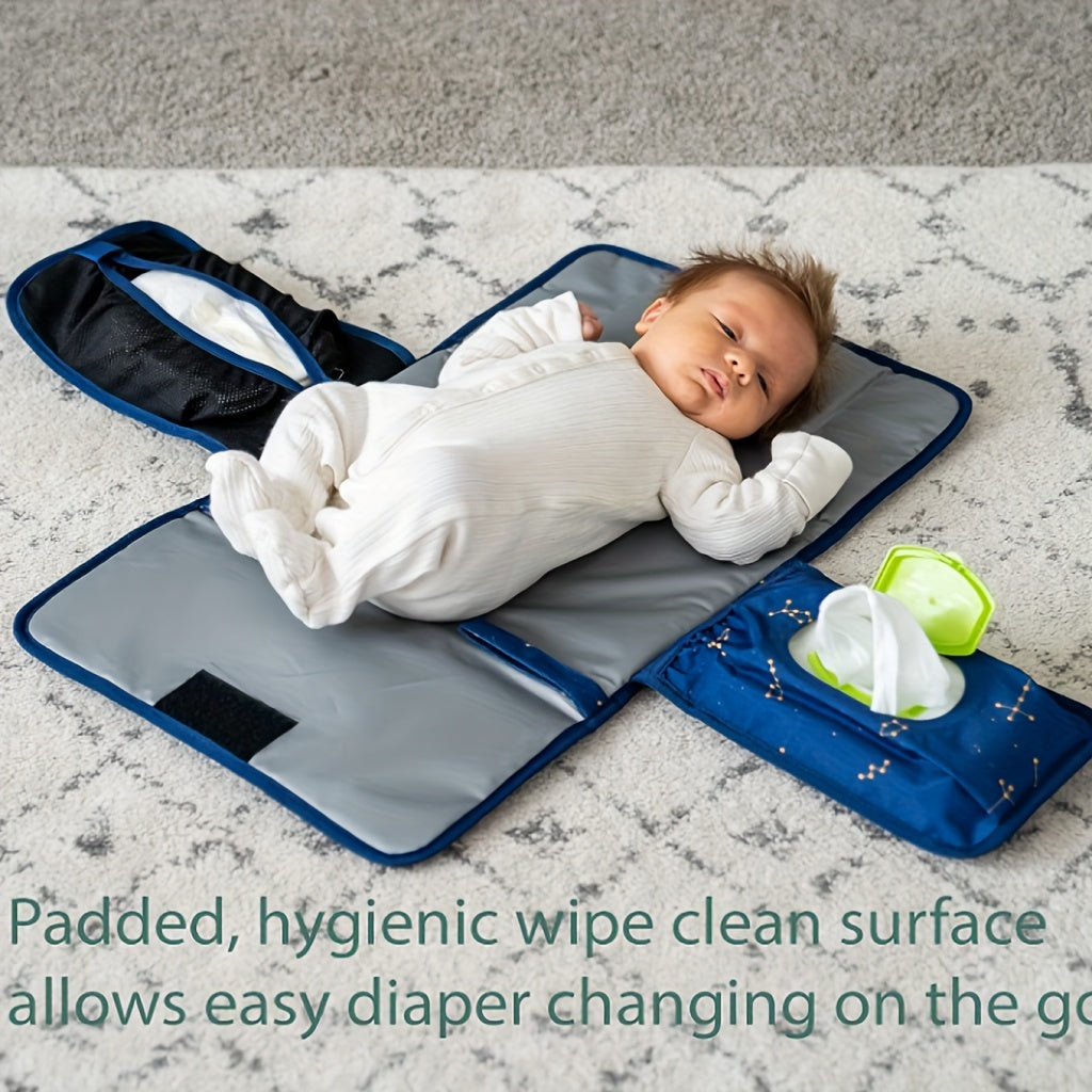 Waterproof Changing Mat with Wipes Holder and Portability Feature