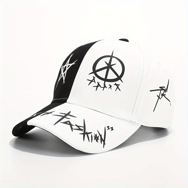 Breathable baseball cap with adjustable fit and trendy pattern for outdoor sports.